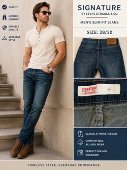 Signature by Levi's Men's Slim Fit Jeans 28/30
