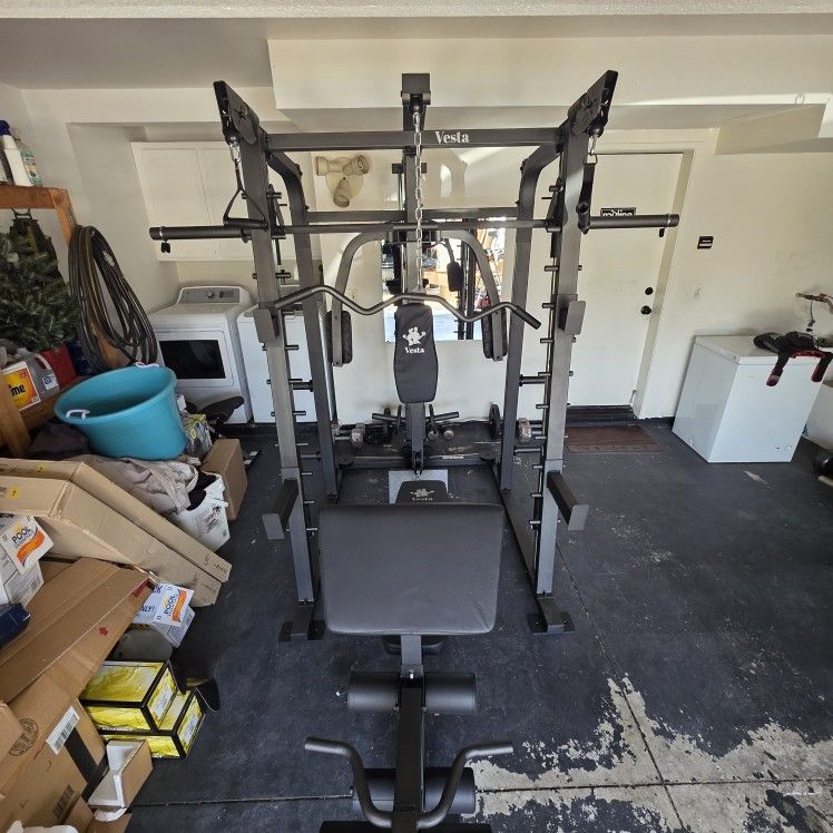 Smith Machine 2001 | Multi-Use Adj Bench | Gym Equipment | Fitness | Squat Rack | Excercise |🔴WEIGHTS AND BARBELL SOLD SEPARATELY 🔴 FREE DELIVERY 🚚