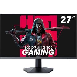 KOORUI Monitor, 27" Gaming Monitor, 165Hz, IPS, FHD 1920 x 1080 1ms Computer Monitor with Adaptive Sync, 75x75 mm VESA Mountable, Tilt Adjustable, 2 x