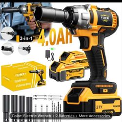 Cordless Impact Wrench Set - 2 Batteries & Accessories + FREE GIFT