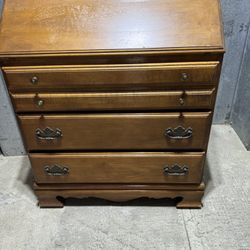 Solid Wooden Secretary Desk /Drawers  32” wide  16 1/2” deep  39 1/2” tall in back  29” tall in front 