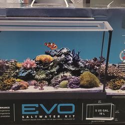 Fluval Sea Evo V Saltwater Fish Tank Aquarium Kit, Black