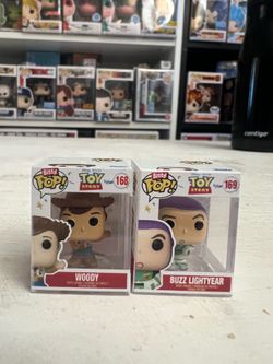 BITTY Woody & Buzz Lightyear Toy Story 1" Funko Pops #168 #169 Movies Disney Pixar