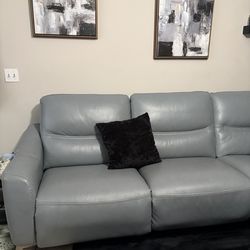 BLUE LEATHER COUCHES