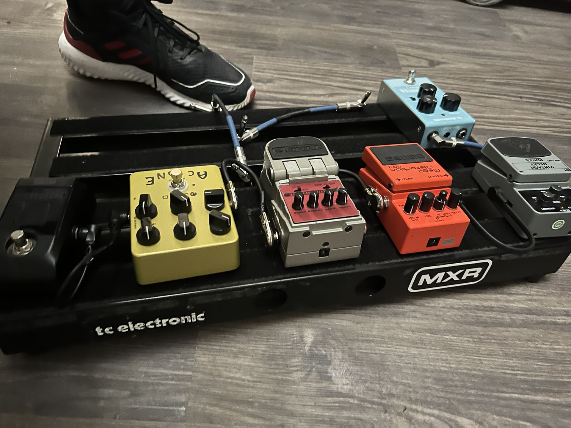 Pedalboard With Three Pedal Crunch Distortion And Delay For Sale Or Trade 