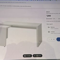 IKEA Malm Desk With Pull Out Panel