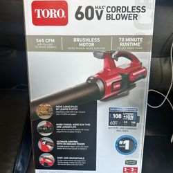 Toro Flex-force 51821 60V 565 CFM cordless Leaf Blower  with Battery And Charger 