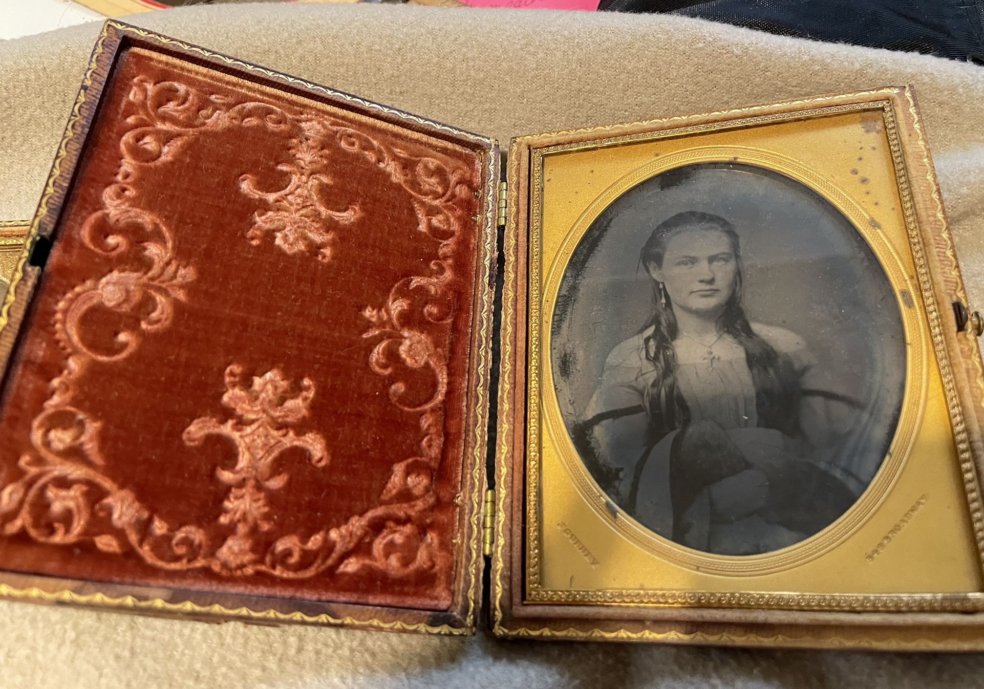 Two Leather Cased Daguerreotype Photos