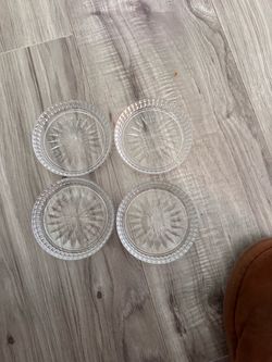 Set of 4 Cut Glass Crystal Coasters
