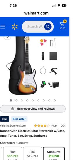 Donner 39in Electric Guitar With Only Case