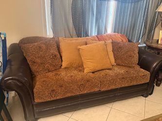 Brown Sofa with Cushions