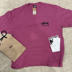 Stussy Honolulu Tee Berry / Dark Pink Tee Sz Large 