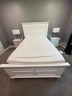 Full size bed frame and mattress