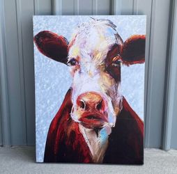 Farmhouse Cow Canvas Print Wall Decor