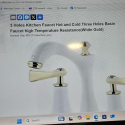 3 Holes Kitchen Faucet Hot And Cold 3 Hole Basin # 103
