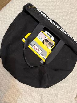 Karl Lagerfeld Paris Black Canvas Tote Bag