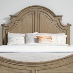 Colchester King Upholstered Panel Headboard - Brown
