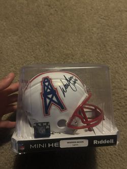 Warren Moon Signed Mini Helmet