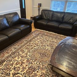 3 piece Genuine Leather Couch Set Plus Coffee Table 