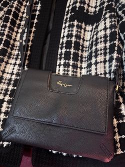 Foley + Corrina - Delancie Flap Crossbody in Black Vegan Leather - designer bag