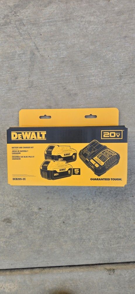 Dewalt 20v Batteries 5.0 Ah And Charger Brand New
