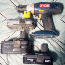 Ryobi Drill With Batteries 