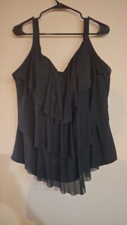 Black Tiered Ruffle Sleeveless Top