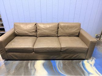 Crate & Barrel Barrett II 91" Leather Track Arm  Sofa