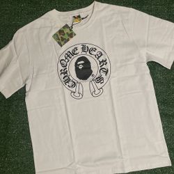 White BAPE x ChromeHearts tee