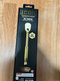 ICON Special Edition 90 Tooth 3/8" Ratchet 24K Gold Plated