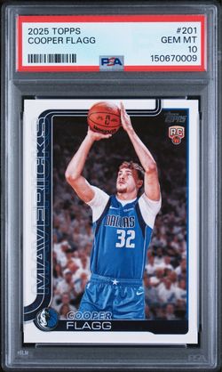 2025 Topps Cooper Flagg 201 - Rookie Card PSA 10 Gem Mint - Rookie Of The Year