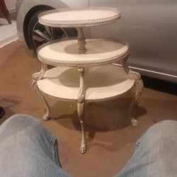 Antique 3 Tear  Table Been In Family Forever  Over 150 Yrs We Know Of