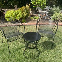 3pc Vintage Bistro Set 2 Chairs & Table