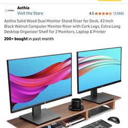 Dual monitor stand riser