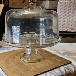 Gorgeous cake stand & dome, Princess House, Fantasia, two-piece set, ** also doubles as a serving  bowl**