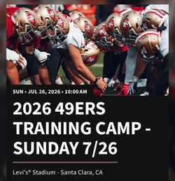 49ers Training camp tickets