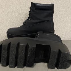 Women Ankle Boots Black Size 10