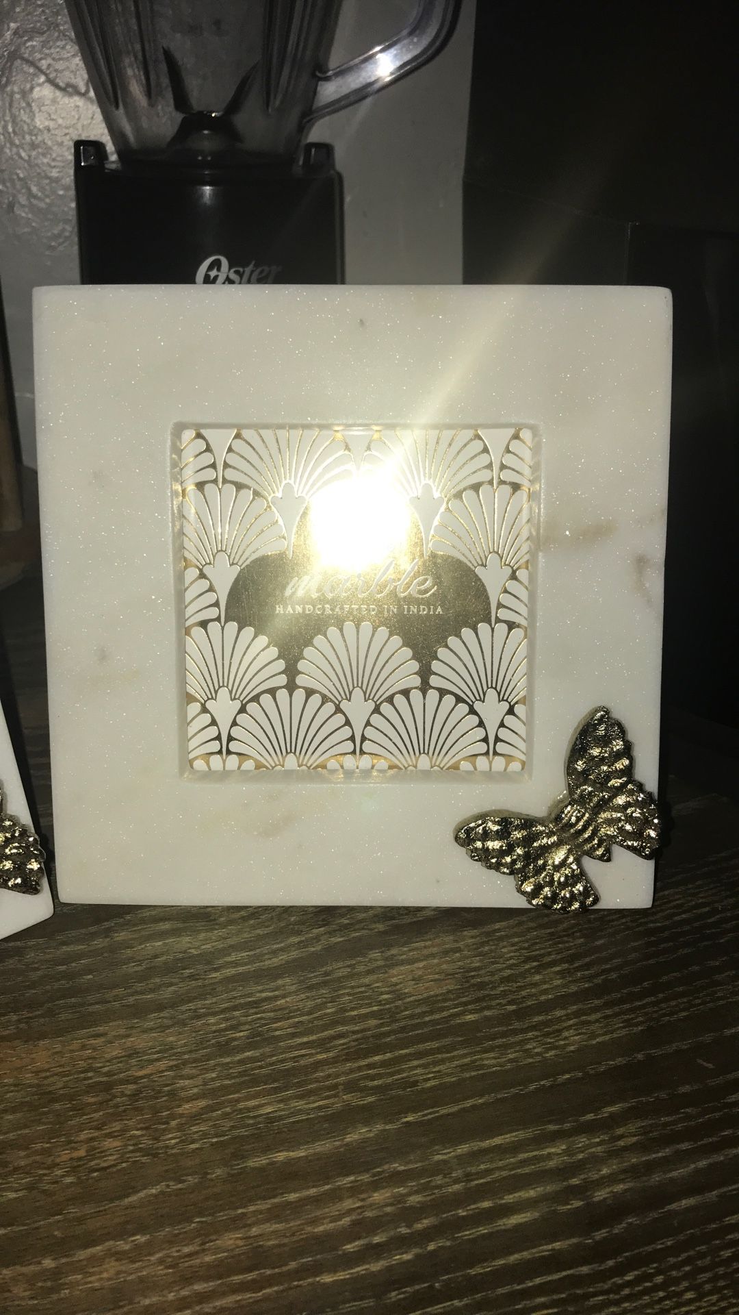 Marble White Gold Butterfly Frames 🦋