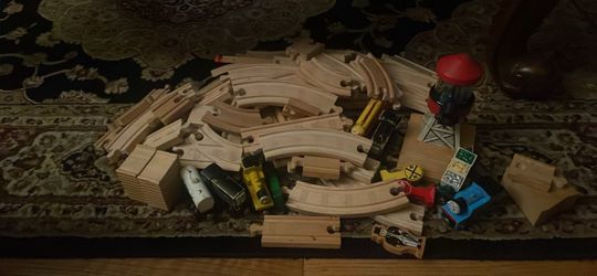 Thomas Wooden Railway lot with trains and lots of track!