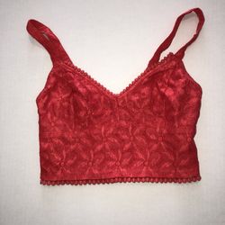 Women’s Red Lace Hollister Crop Top  Size Small