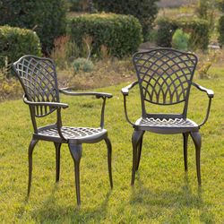 2-Piece Outdoor Dining Chair Set for Patio