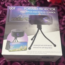 Portable Projector With Tripod And Remote Control 