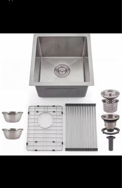 New heavy duty stainless steel undermount Single Bowl Kitchen Sink with all accessories