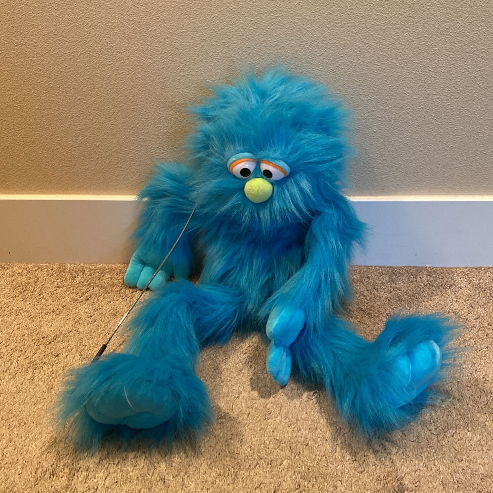 30" Blue Monster Puppet, Full Body Ventriloquist Style Puppet