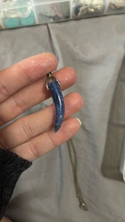 Sodalite horn necklace