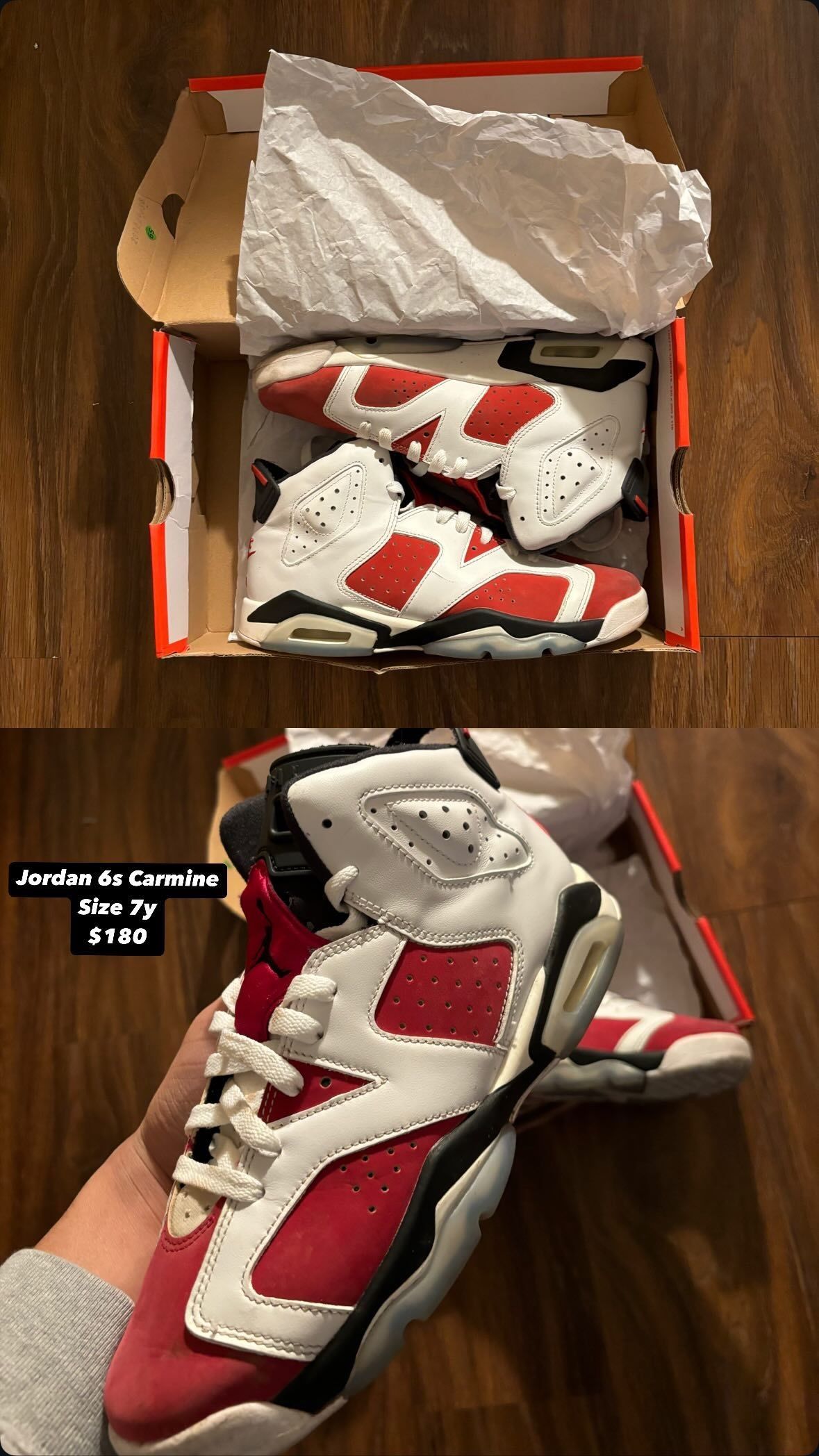 Jordan 6s Carmine