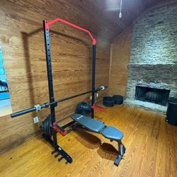 Complete Home Gym – Pull-Up, Squat, Incline/Decline Bench + 300 lbs