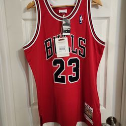 100% Authentic Michael Jordan Mitchell & Ness 97 98 Bulls Jersey 44 L Mens