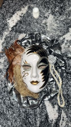 Vintage Ceramic Venetian-Style Wall Mask