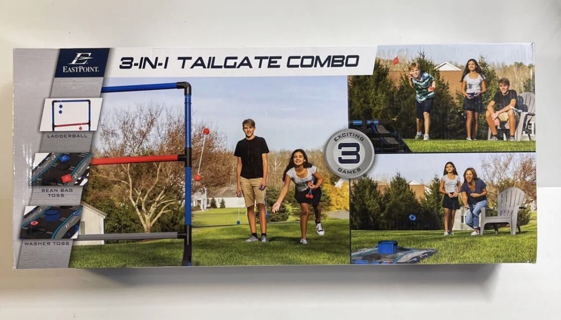 EastPoint Sports 3-in-1 Tailgate Combo Game Set - Ladderball, Bean Bag Toss, and Washer Toss - New in Box